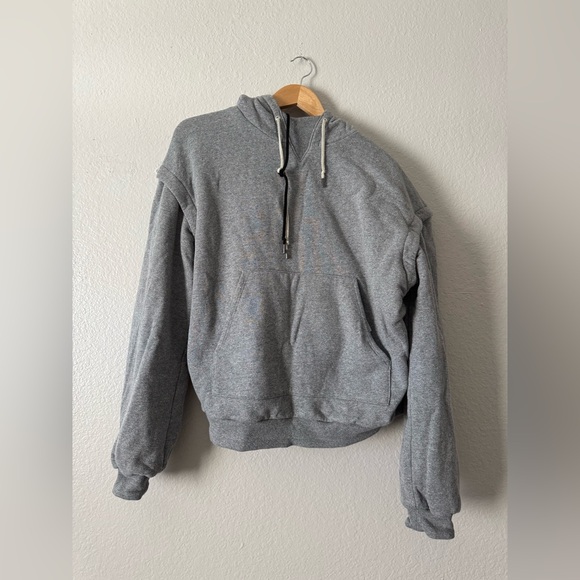 John Elliot Season 10 Modular Reversible Kake Mock Pullover Black & Gray Hoodie